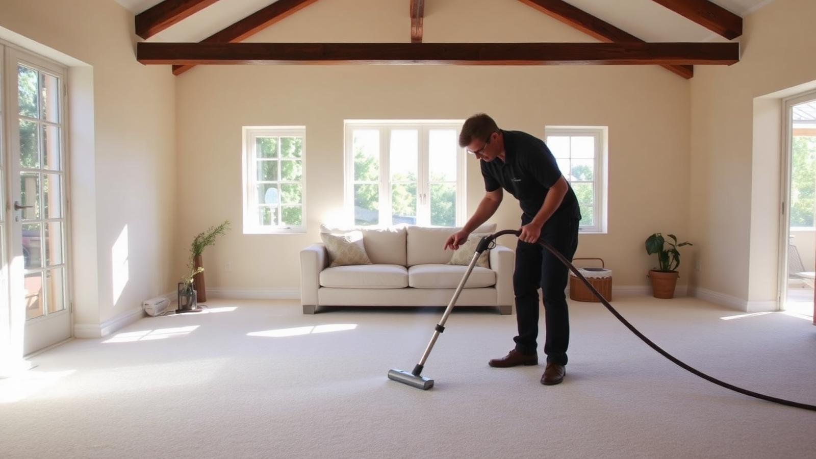 Sparklify technician performing hot water extraction carpet cleaning in a Stellenbosch home